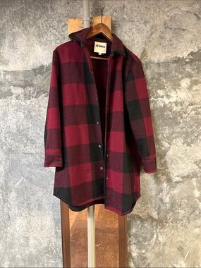 BB Dakota Eldridge Jacket Women'Small Checkered Coat Red & Black Small